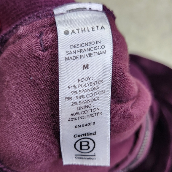 Athleta Cloud Fleece Jacket Size Med Spiced Cabernet Cozy Teddy Plush Full-Zip - Picture 10 of 12
